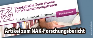 EZW Materialdienst 7/2015 NAK Zeitzeugenstudie ausgebremst