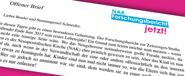 Ein Jahr NAK-Forschungsbericht - Offener Brief