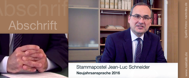 Neujahrsansprache 2016 Stammapostel Schneider