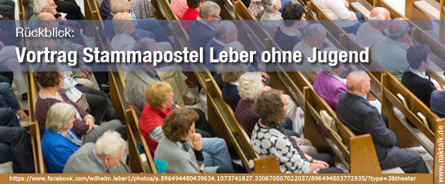 Veranstaltung Stammapostel Leber ohne Jugend