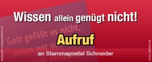 Stammapostel Schneider weiß was Gott will