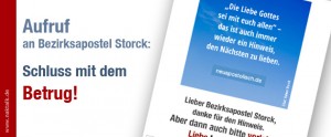 Bezirksapostel Storck: Schluss mit dem Betrug!