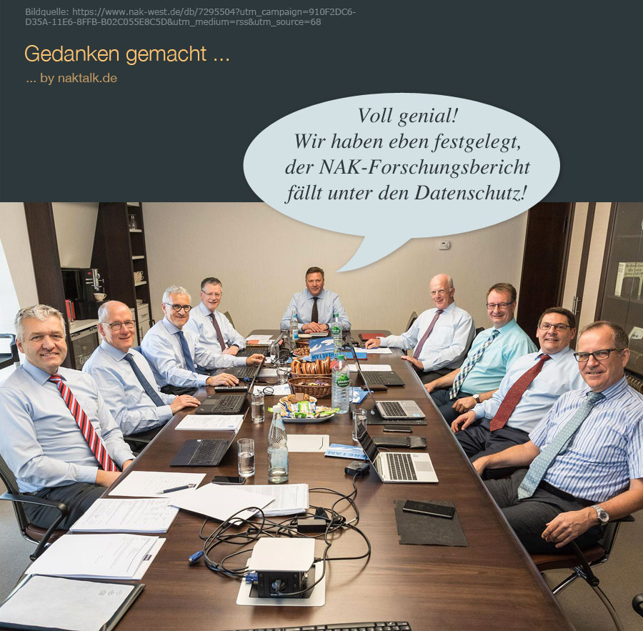 NAK Forschungsbericht fällt unter Datenschutz