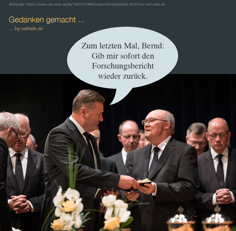 Bernd, gibt den Forschungsbericht wieder zurück