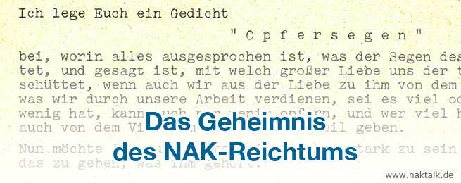 NAK Opfer gleich Segen